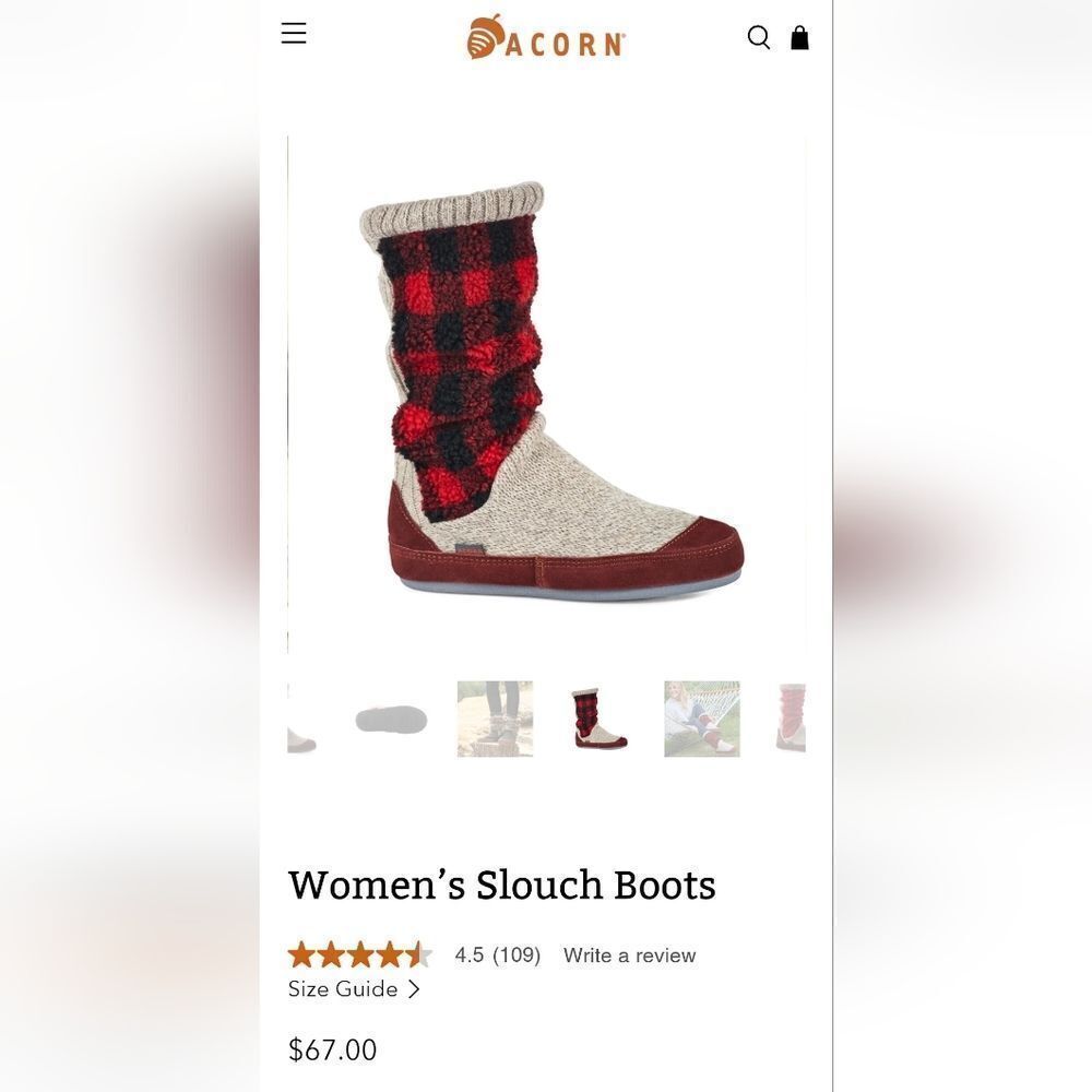 Acorn Checkered Slouch Boots - Picture 10 of 10